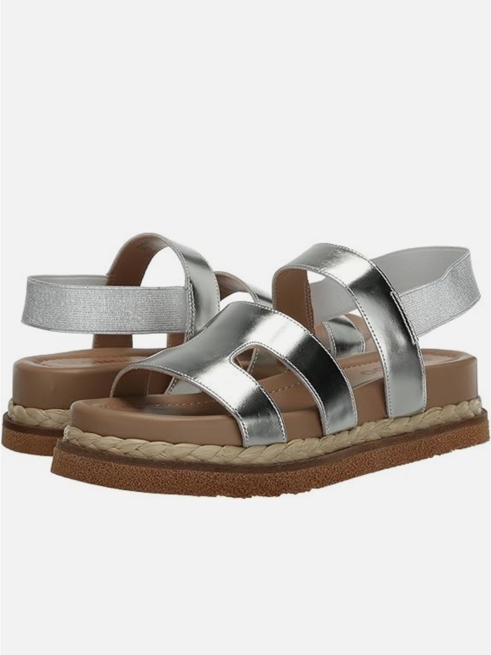 Blondo Women's Frankee Sandals Silver Platinum Metallic Shoes Size 11 NEW